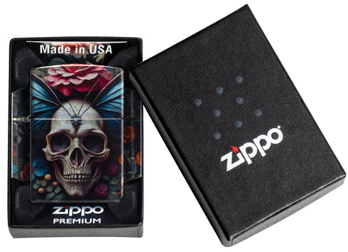 Zippo 46848 vžigalnik Floral Butterfly Skull