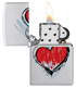 Zippo 46803 vžigalnik Heart, Satin Chrome