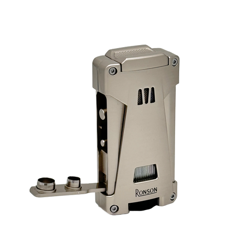 Vžigalnik Ronson 119003 za cigare plinski Jet Flame Hurricane, Grey Satin
