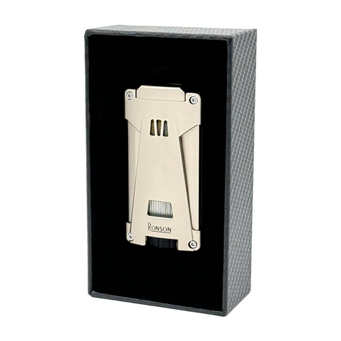 Vžigalnik Ronson 119003 za cigare plinski Jet Flame Hurricane, Grey Satin