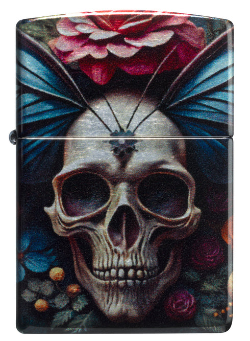 Zippo 46848 vžigalnik Floral Butterfly Skull