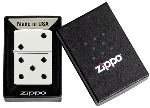 Zippo 46159 vžigalnik Dominos, White Matte