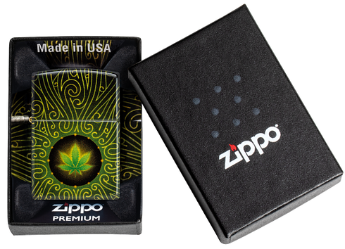 Zippo 46276 vžigalnik Cannabis Swirl, 540 Tumbled Brass