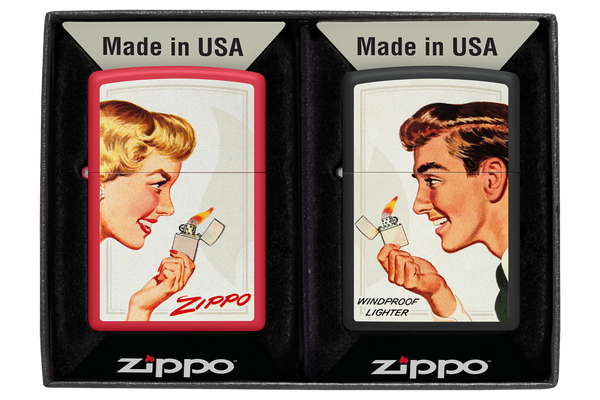 Zippo vžigalnik 46295 Retro Couple Set girl/guy 2v1