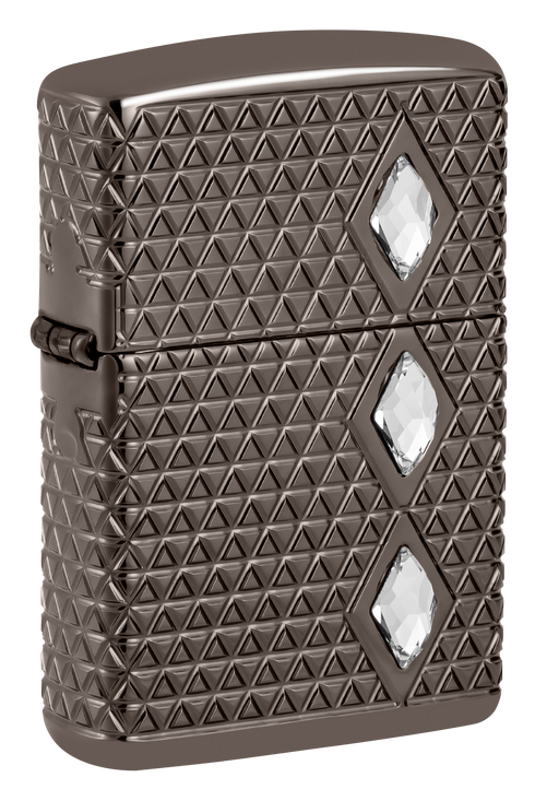 Zippo 46316 vžigalnik Armor Pattern Crystals, Black Ice