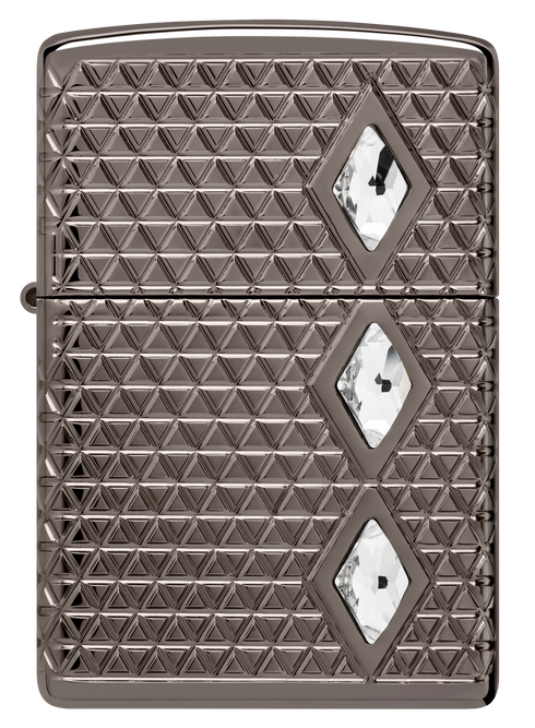 Zippo 46316 vžigalnik Armor Pattern Crystals, Black Ice