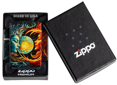 Zippo 46563 vžigalnik Spiritual Sun and Moon, 540 Tumbled Brass