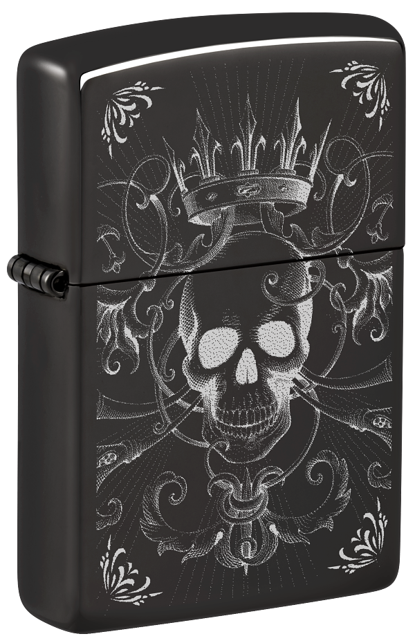 Zippo 46699 vžigalnik Gothic King Skull, High Polish Black