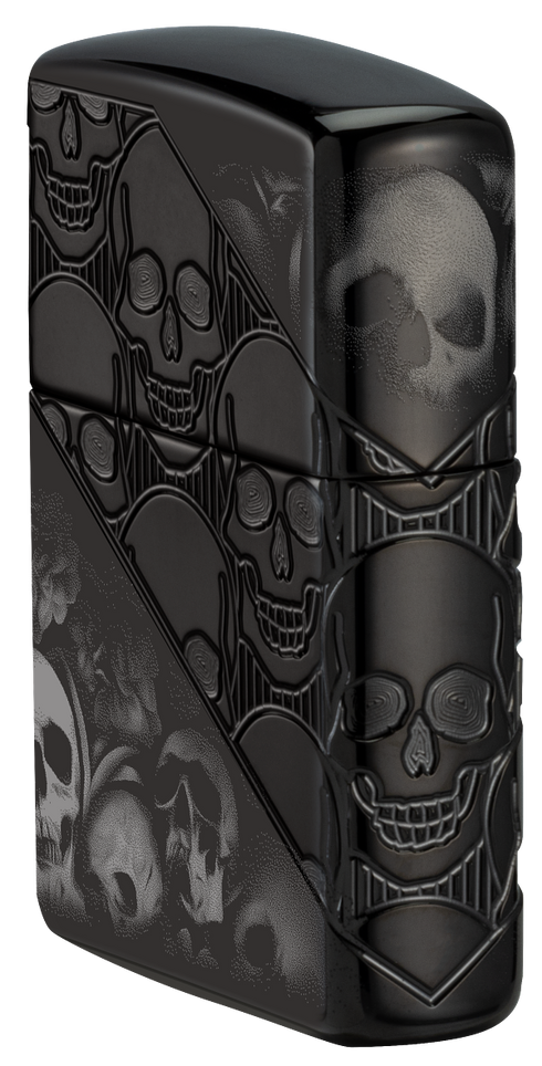 Zippo 46751 vžigalnik Skulls Armor, High Polish Black