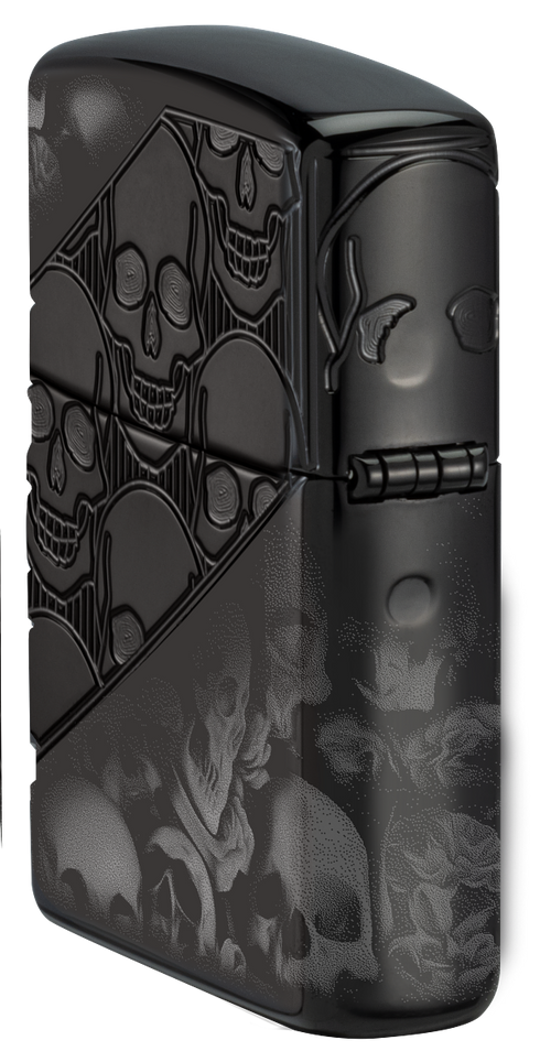Zippo 46751 vžigalnik Skulls Armor, High Polish Black