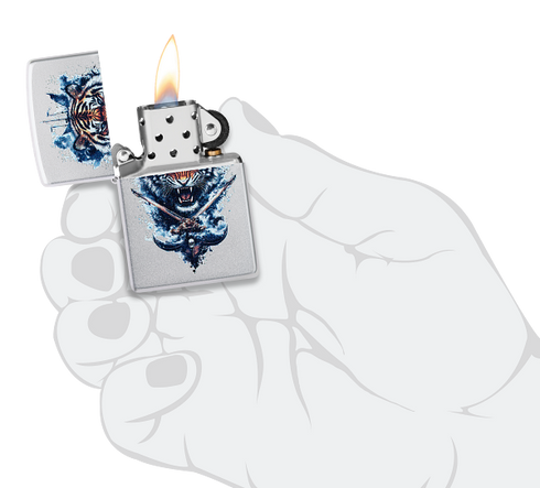 Zippo 60.007.639 vžigalnik Fierce Tiger & Crossing Swords