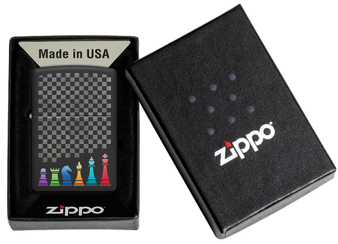 Zippo vžigalnik 48662 Chess Pieces, Black Matte