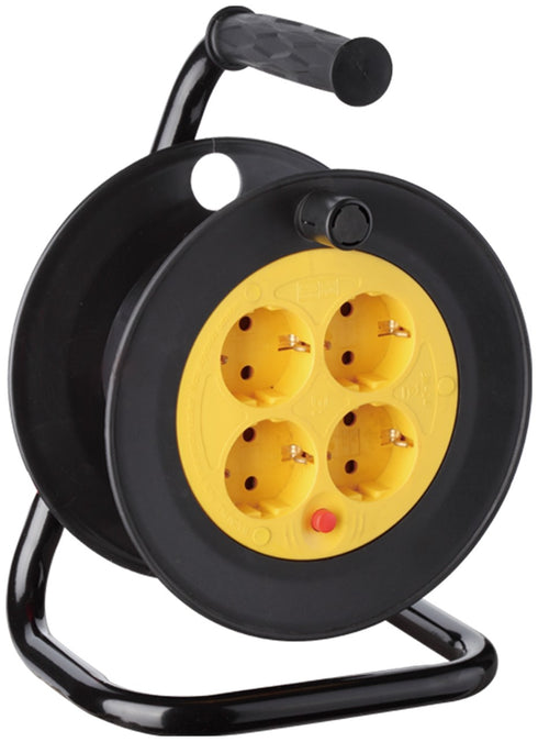 Podaljšek na kolutu 4-vtični 15m črn 3G1.5 IP20 ESCRG4-15