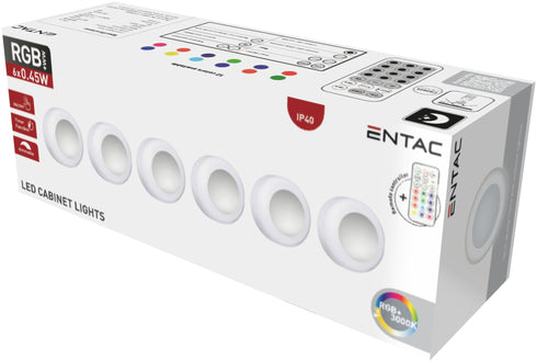 Avide 995922 Svetilka nočna Mini prenosna 6kos/set 0.45W RGB 3000K 22lm, EMPNL-0.45W-RGB