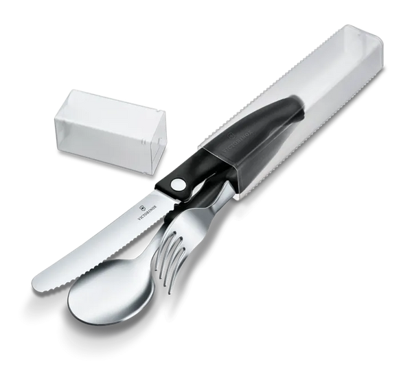 Victorinox 6.7192.F3 Set 3v1 - nazobčan nož, žlica in vilica