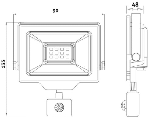 Reflektor Slim LED SMD 10W 6400K PIR ABLRFLCW-10W-PIR