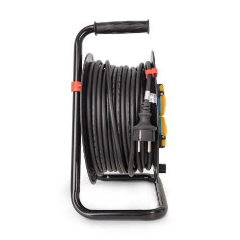 Podaljšek na kolutu 4-vtični 40m črn 3G2.5 IP44 ESCR44G4-40