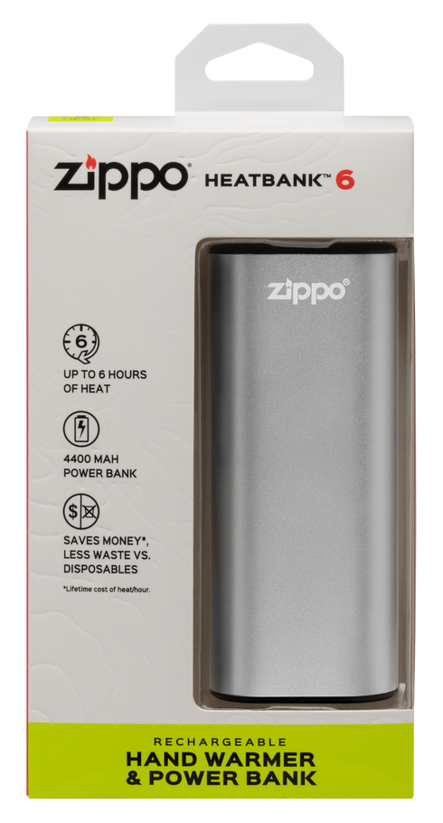 Zippo 2007390 HeatBank™ 6 - Polnilni grelec in Power Bank, Srebrn