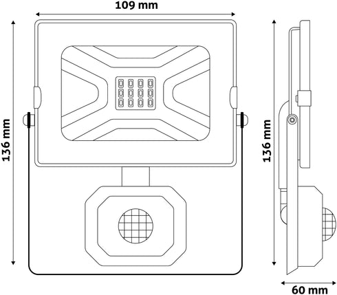 Avide 908984 Reflektor s senzorjem SMD LED 10W NW 800 lm