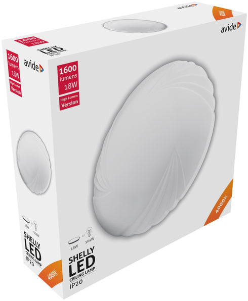 Avide 910185 Stropna svetilka Shelly (Shell) SMD LED 18W NW 1600 lm