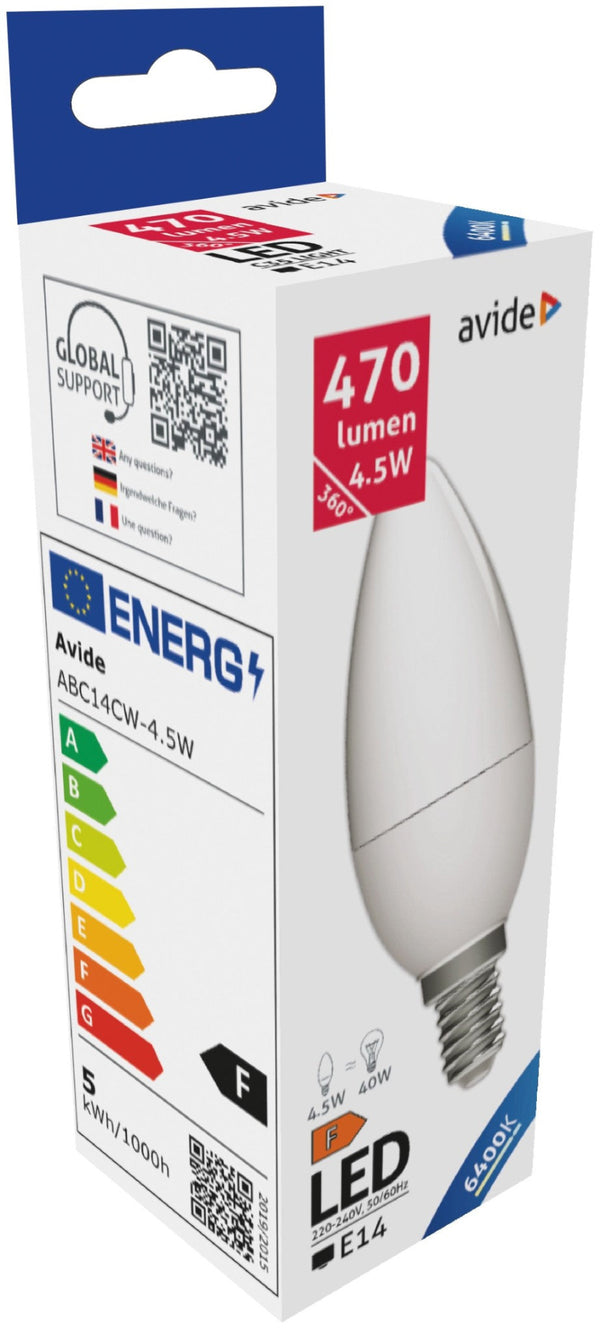 Avide 931081 Žarnica LED 4.5W E14 6400K 470lm