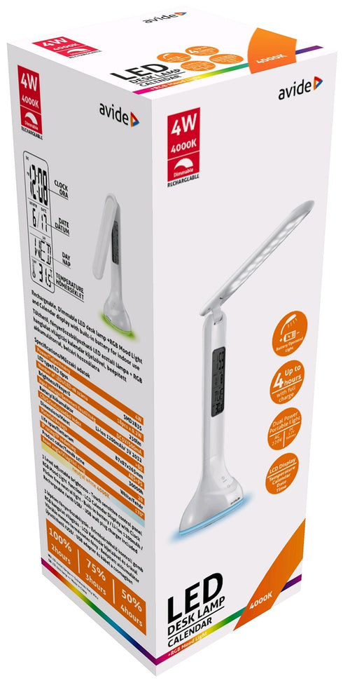 Avide 287620 Namizna svetilka Calendar RGB LED 4W NW 250 lm