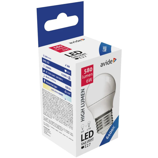 Avide 289020 Žarnica mini LED 6W E27 6400K 580lm G45