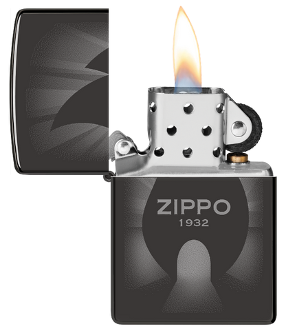 Zippo 46175 vžigalnik Campfire Zippo Fire Logo, High Polish Black