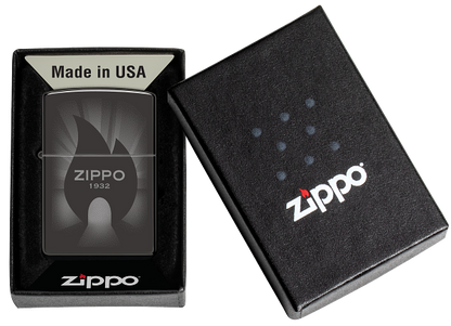 Zippo 46175 vžigalnik Campfire Zippo Fire Logo, High Polish Black