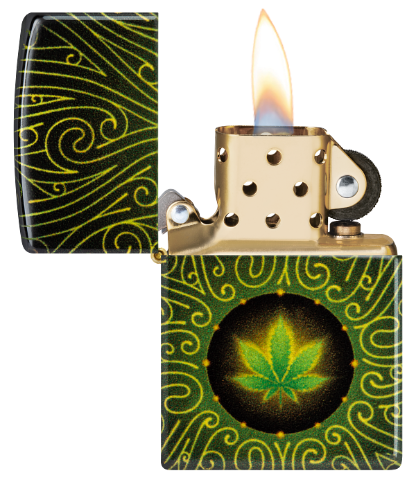 Zippo 46276 vžigalnik Cannabis Swirl, 540 Tumbled Brass