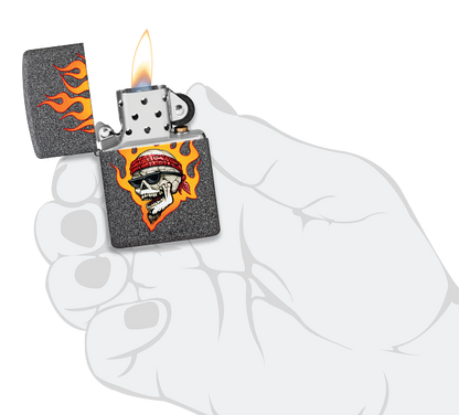 Zippo 46933 vžigalnik Flaming Skull by Rietveld