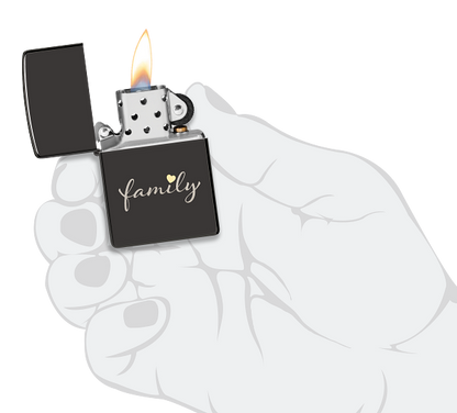 Zippo vžigalnik 47115 Family, High Polish Black