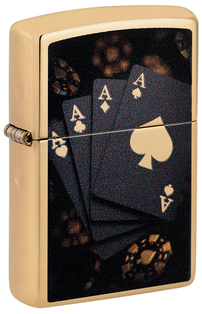 Zippo 47141 vžigalnik Black & Golden Poker