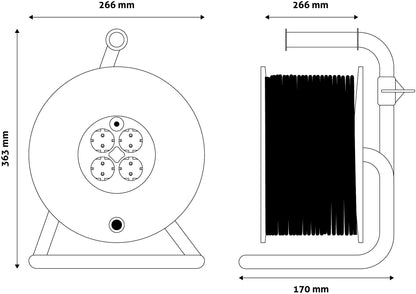 Entac 902746 Podaljšek na kolutu 4 vtični 25 m